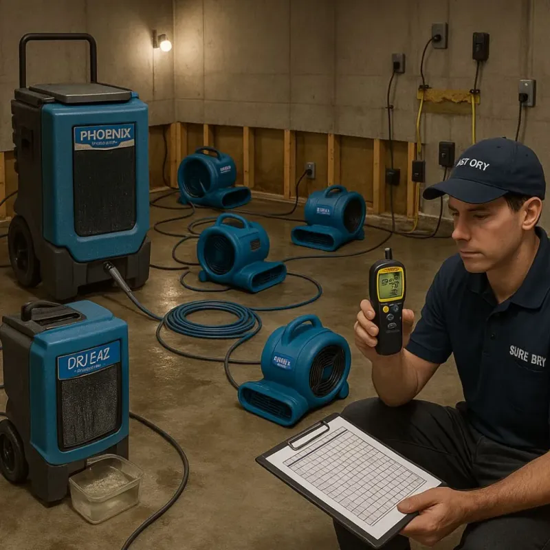 Structural Drying and Dehumidification process in Royalton, IL